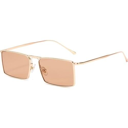 Full Metal Square Small Frame Sunglasses Men Polarized Uv400 Driving Fashion Sun Glasses For Women 2021 Gold Black Ide Gorgeous