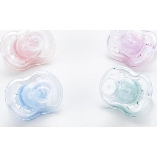 Baby Silicone Pacifier Soothing Infants Bite Chew Supplies Newborn Comfort Appease Nipple Flat Teat Pacifiers GXMB