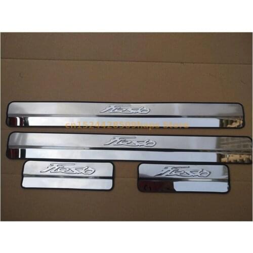 Car styling Stainless Steel Car Door Sill Scuff Plate Guard Sills For Ford Fiesta 2009-2014