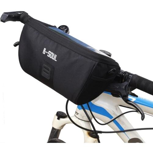 B-SOUL Black Bicycle Bike Handlebar Bag Front Tube Pocket Shoulder Pack Outdoor