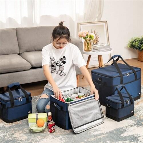 High Capacity Insulated Lunch Bag Portable Picnic Pouch Fresh Convenient Outdoor Ice Package Takeaway Case Accessories Supplies