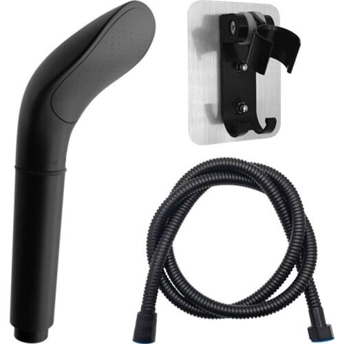 High Quality Matte Black ABS Shower Head Removable Hand Held Rainfall Spray Shower Head Set For Bathroom