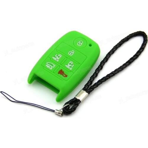 Green Silicone Case Cover Fit For Kia 6 Button Smart Key Sedona Van Carnival K6G