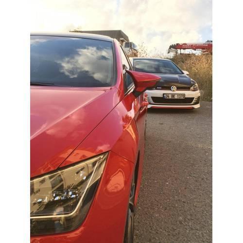 Mirror Cover Batman For Seat Leon MK3 for all models FR-Cupra 2012 2013 2014 2015 2016 2017 2018 2019 Piano black and red high