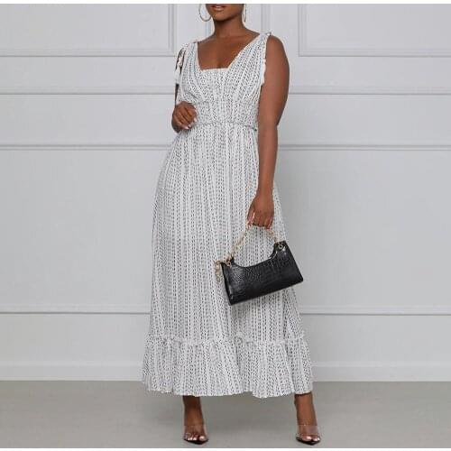Womens Dress Dots High Waist Backless Fashion Temperament Commute Sexy Casual Europe America 2021 Summer New