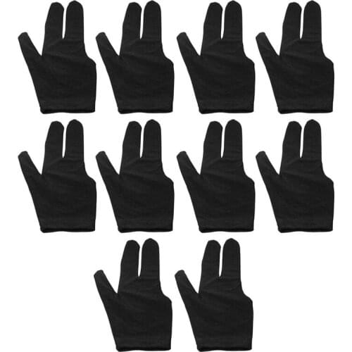 10Pcs Billiard Gloves 3 Fingers Left and Right Hand Glove Snooker Cue Pool Gloves