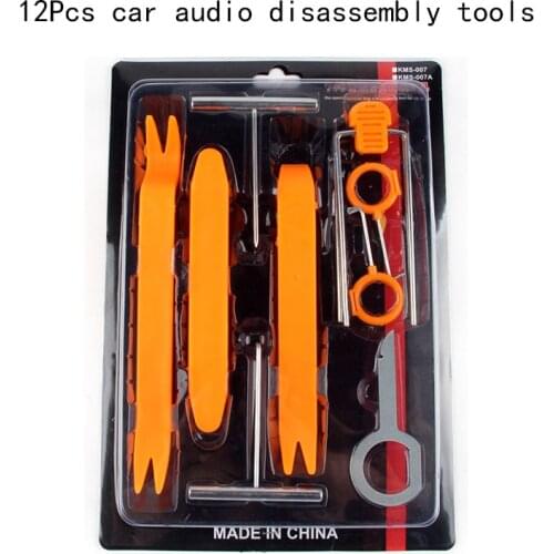 12pcs /set Professional Car Audio Disassembly Tools Dashboard Audio Door Clip Panel Trim Dash Auto Radio Removal Pry Tool Kit