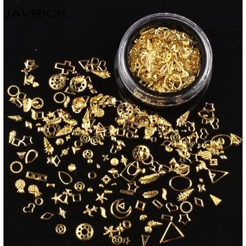 120Pcs Mixed Steampunk Golden Metal Moon Star Cogs Gear Conch Pineapple Charm UV Frame Resin Jewelry Fillings Art Crafts