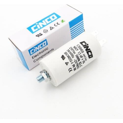 12MFD 250VAC CBB60 Motor Run Capacitors SH DB Polypropylene Film Ac 250V 220V Water Pump electrical Capasitor engine 12uf 12mf