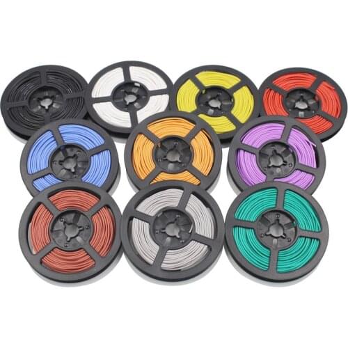 20 meters 65.6 ft 22AWG flexible silicone wire tinned copper wire stranded wire and cable 10 color optional DIY wire connection