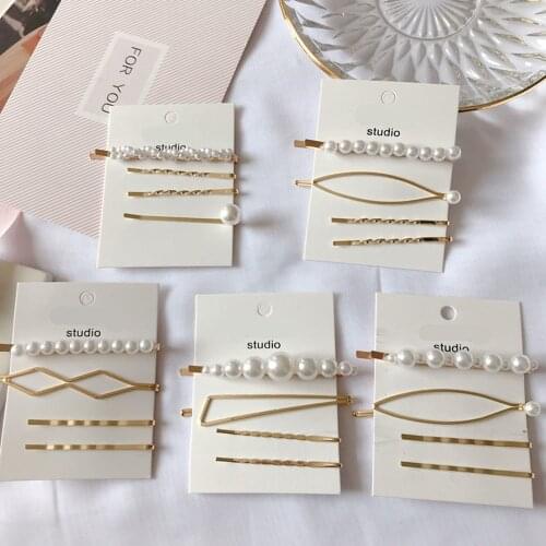 4PCS Fashion Pearl Hair Clip Hairband Comb Bobby Pin Barrette Hairpin Headdress Hair Accessories drop shipping