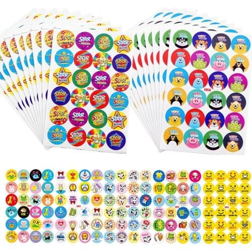 480 Pcs Reward Stickers Motivational Stickers for School Reward Students Teachers Cute Animals Sticker Labels Children Kids Gift