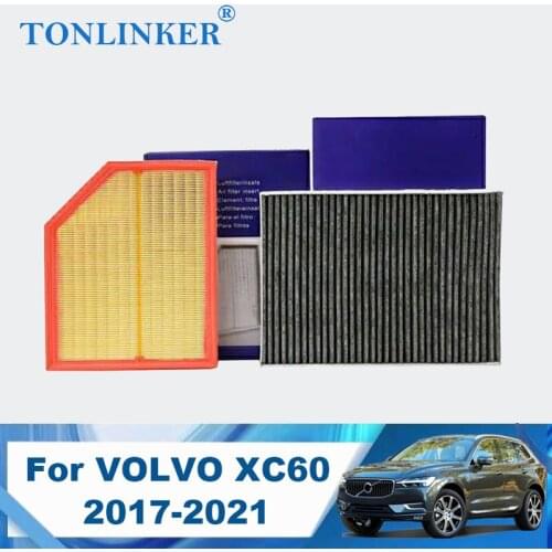 TONLINKER Car Air Filter Cabin Filter 2Pcs For VOLVO XC60 2th 2017 2018 2019 2020 2021 2.0 D4 D5 T5 T6 T8 OEM 31407748 31370089