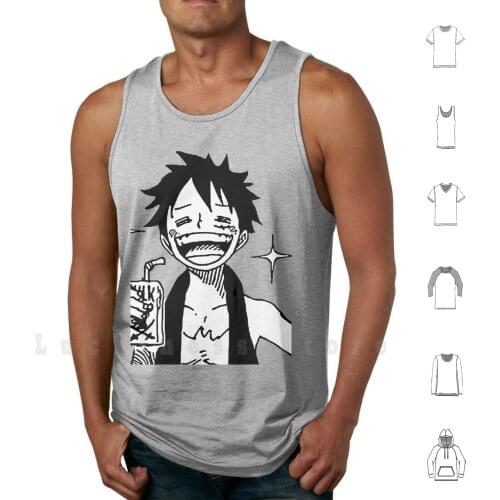 One Piece Luffy tank tops vest 100% Cotton Luft Monkey D Luffy Mugiwara One Piece Anime Manga Relaxed One Piece Manga