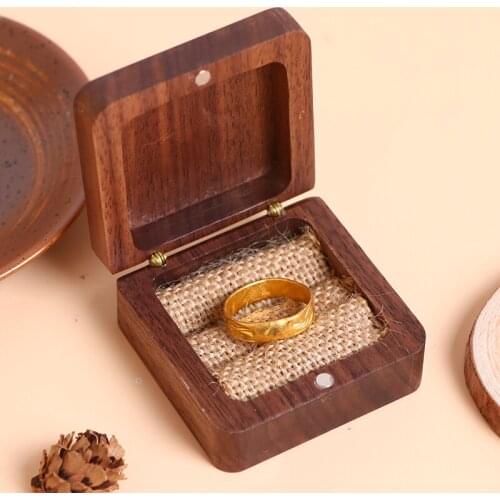 Wood Engagement Ring Bearer Box Rustic Custom Bride & groom Wedding Ring Box Pillow engraved Name Square Gift Wooden jewelry box