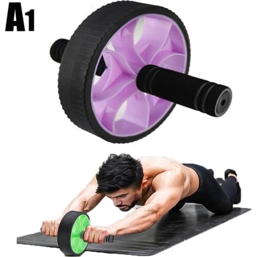 2020Muscle Exercise Equipment Home Fitness Equipment Double Wheel Abdominal Power Wheel Ab Roller Gym Roller Trainer Training