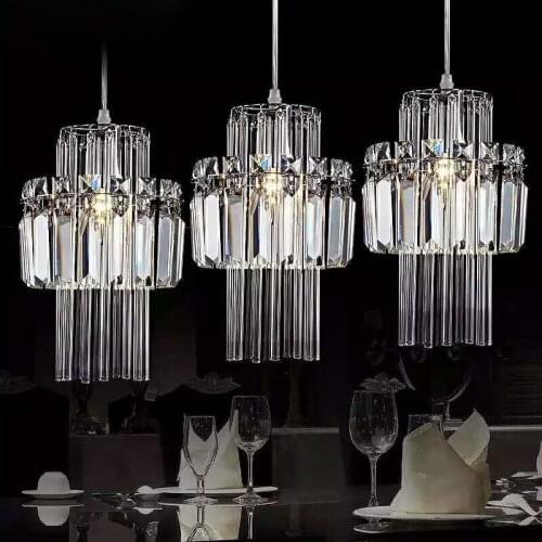 Crystal Simple Modern Dining Table Bar Living Room Light Balcony Single Head Dining Room Dining Lights WF5131030
