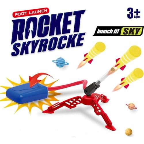 Rocket Launcher Toy 360° Adjustable angle Foam Stomp Rocket Launcher Toy for kids Foot Stomp Rocket with Light