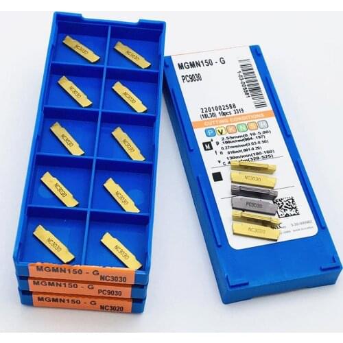 10 pieces of MGMN150 G PC9030 NC3020 NC3030 slotted carbide inserts MGMN 150 high quality turning insert separation and slotting