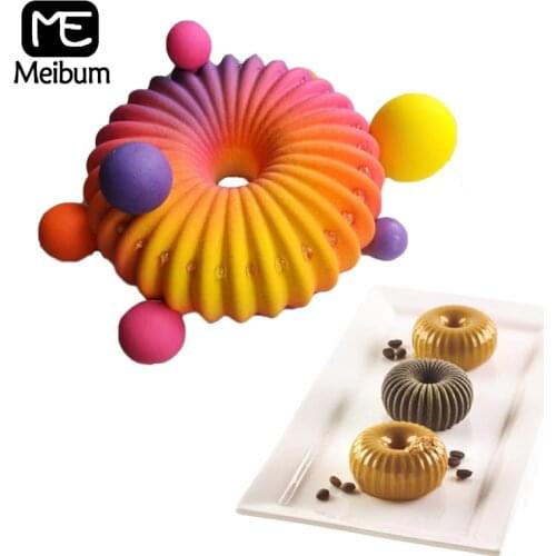 Meibum 8 Inch Thread Ring Food Grade Silicone Mould Dessert Pan Mousse Cake Molds Party Pastry Baking Tools Kitchen Bakeware Set