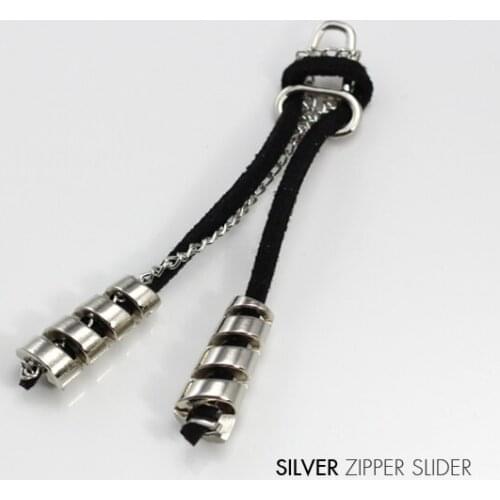 Metal Silver Zipper Puller Chain Zippers Sliders Fastener for Costume Sewing Supplies 30piece/LT23