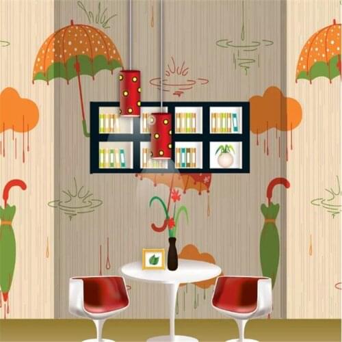 Fashion umbrella rain background indoor wall high-grade wall cloth manufacturers wholesale wallpaper mural photo wall