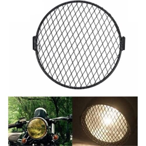 Motorcycle Universal Vintage Headlight Protector Retro Grill Light Lamp Cover