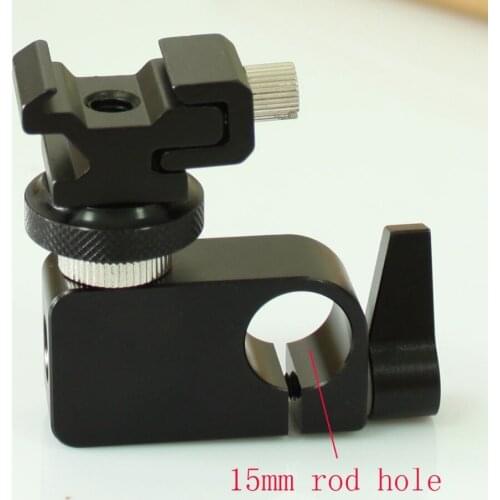 NEW Single Rail Clamp & Hotshoe Adaptor Set for 15mm Rail System Rig
