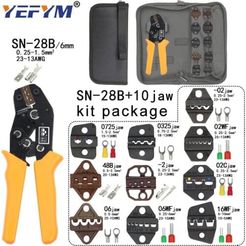 Crimping Pliers for TAB 2.8 4.8 6.3/C3 XH2.54 3.96 2510/tube/non insulation terminals SN-48B 10 jaws electrical clamp kit tools