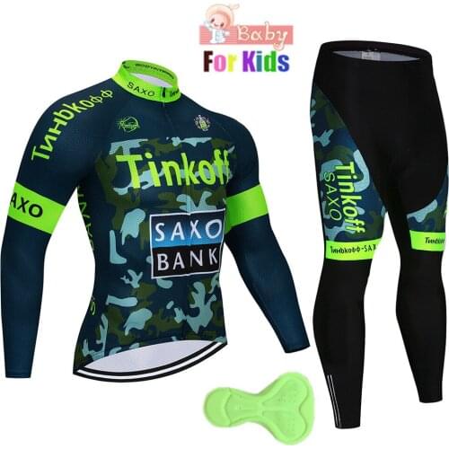 Cycling Wear Clothes Bicycle Cycling Jersey Bib Pants Set Breathable Clothing Set Kids Long Sleeve 2018 Gel Breathable Pad Boys
