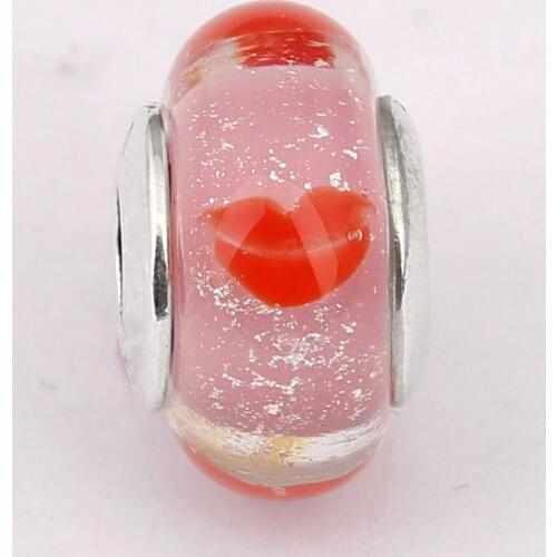 Original Kisses All Round Lampwork Murano Glass Bead Fit 925 Sterling Silver Bead Charm Bracelet Bangle DIY Jewelry