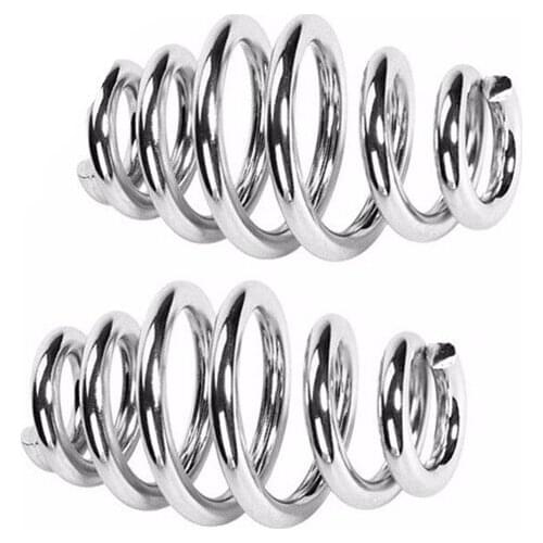 Pair Chrome 3" Barrel Coiled Solo Seat Springs Motorcycle For Harley Sportster XL 1200 883 Chopper Bobber Softail Cruiser