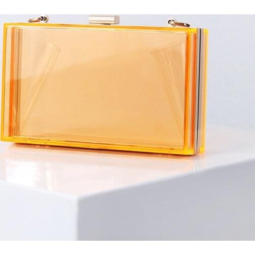 Transparent PVC Clear Jelly Bag Tote candy color acrylic box clutches beach summer evening wallet lady girl flap purse handbags