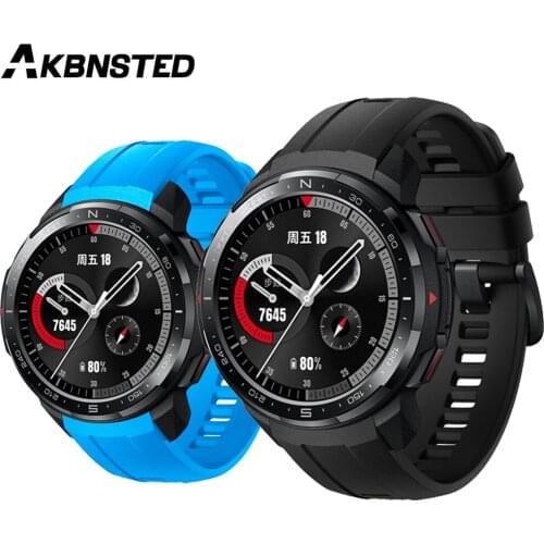 AKBNSTED For Huawei Honor GS Pro Fashion Sport Watch Strap For Honor GS Pro Soft Silicone Replacement Wristband Accessories