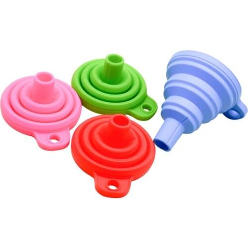 Silicone Gel Foldable Collapsible Style Funnel Hopper Kitchen Cooking Tools Accessories Gadgets Chocolate Cake Tools