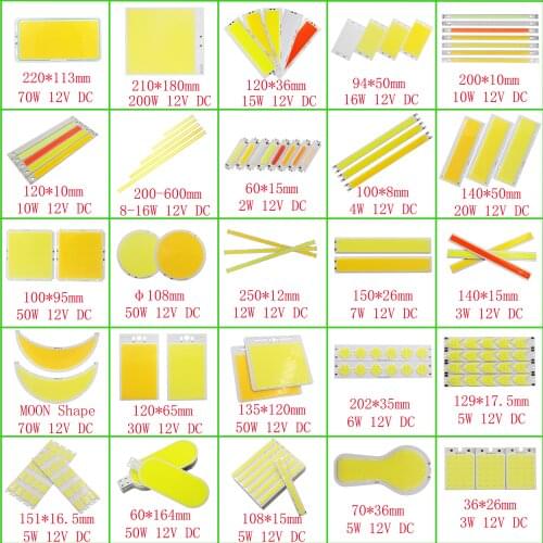 [sumbulbs] MIX DC 12V 2w-200w led cob lamp light emitting diode linear round colorful cob for bulb cob led bar strip chip