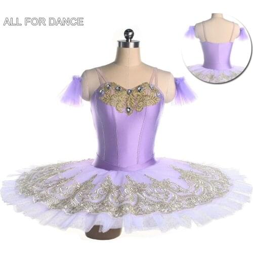 Light Purple Professional Ballet Dance Tutu for Girls and Women Ballerina Dress Lilac Classic Pancake Tutus Solo Dress BLL405