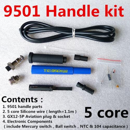T12-9501/912 Soldering Iron handle DIY kits for STC/ OLED /MINI 616/FX-951/T12-952 T12 blue handle spare parts