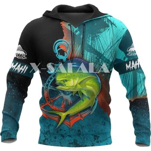 Mahi mahi Fishing On The Helm 3D Full Print Size Hoodie Man Women Harajuku Outwear Zipper Pullover Sweatshirt Unisex-5