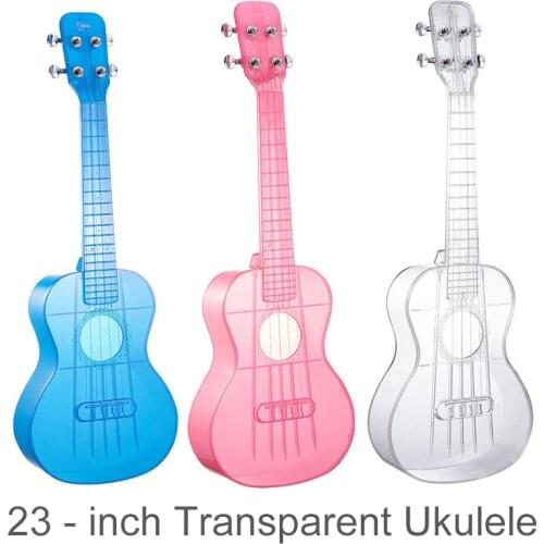 23 Inch Concert Ukulele Transparent PC Material Integral Unibody Lightweight Candy Colored 4 Strings Guitar 18 Frets