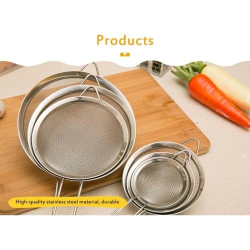1pcs All Purpose Stainless Steel Wire Fine Mesh Sieve Oil Strainer Flour Colander Sifter DIY Kitchen Tools For Filtering Food