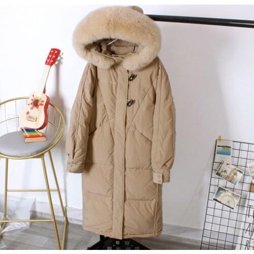 SEDUTMO Winter Real Fox Fur Hooded Duck Down Jackets Women Oversize Thick Warm Long Coat Autumn Fashion Slim Parkas ED1398