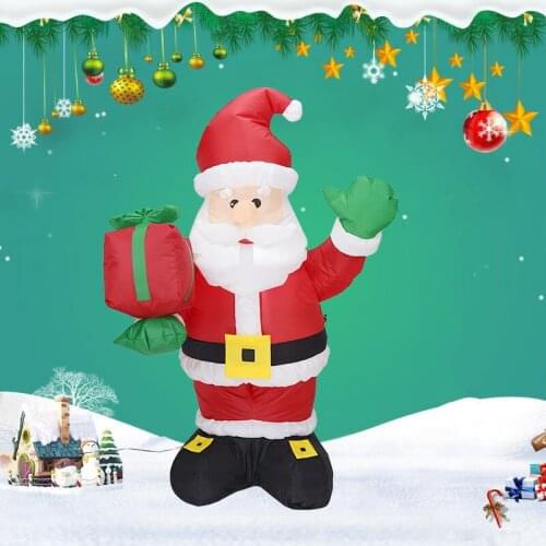 1.35M Candy Gift Santa Claus Christmas Inflatable Props Led Night Light Outdoor Garden Party Decorations Glow In The Dark