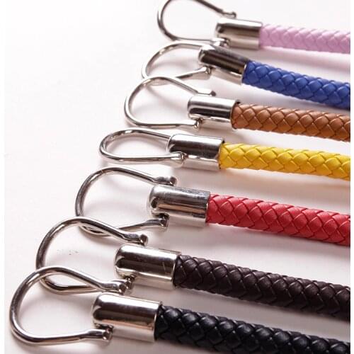 1 Pc 12mmx47cm Leather Rope Bag Handles Leather Super Fiber Woven Leather Rope Strap Handle Leather Bag Strap Bag Accessories