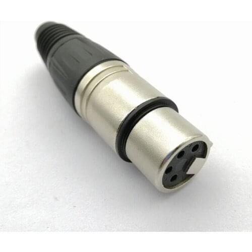 2pcs Nickel-plated 4-pin XLR Cable Connector Audio Plug XLR Head Microphone Female and Male Adpater Audiophile