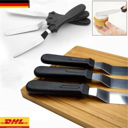 2019 Brand New Style 3pcs Stainless Steel Spatula Palette Knife Set Cake Decorating Smooth Tools Kit Cake Tools Hot Sale
