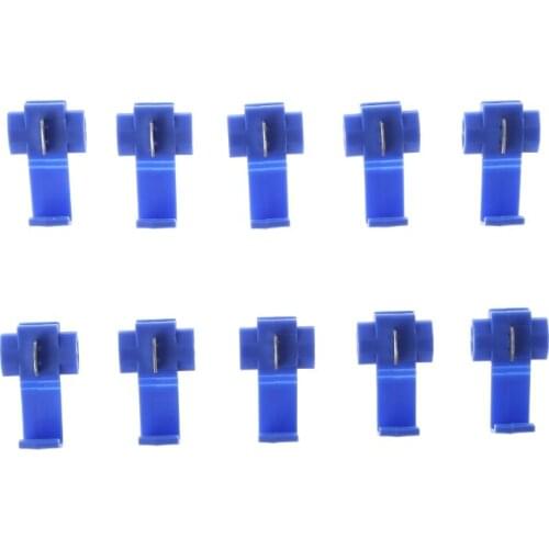 2021 New Auto 10pcs 2 Pin T Shape Wire Cable Connectors Terminals Crimp Scotch Lock Quick Splice Car Audio Kit Tool