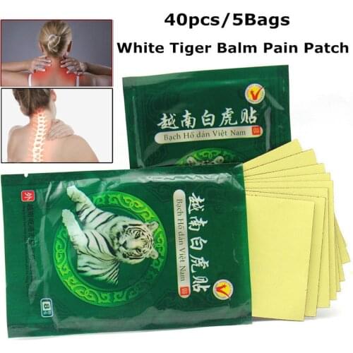 40pcs White Tiger Balm Chinese Herbs Medical Plaster of Joint Pain Back Neck Curative Plaster Tiger Balm Massage Medical patch