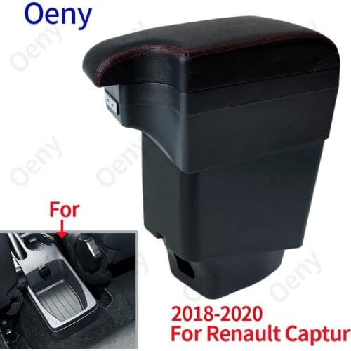 Car Armrest For Renault Captur Armrest box 2018 2019 2020 2021 accessories Storage box with cup holder ashtray USB