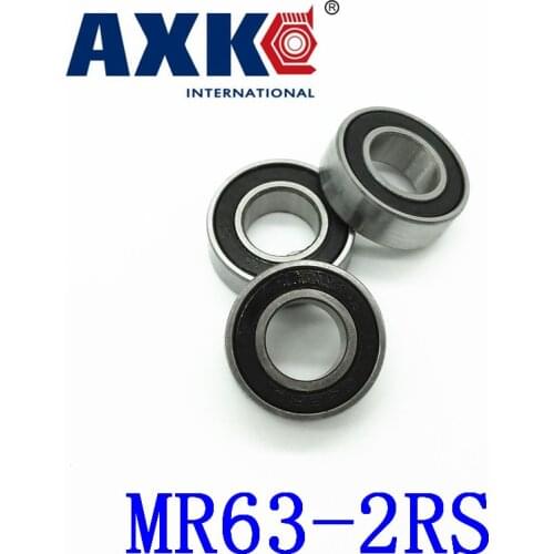 Axk Free Shipping 50 Pcs/lot High Quality Double Rubber Sealing Cover Miniature Deep Groove Ball Bearing Mr63-2rs 3*6*2.5 Mm